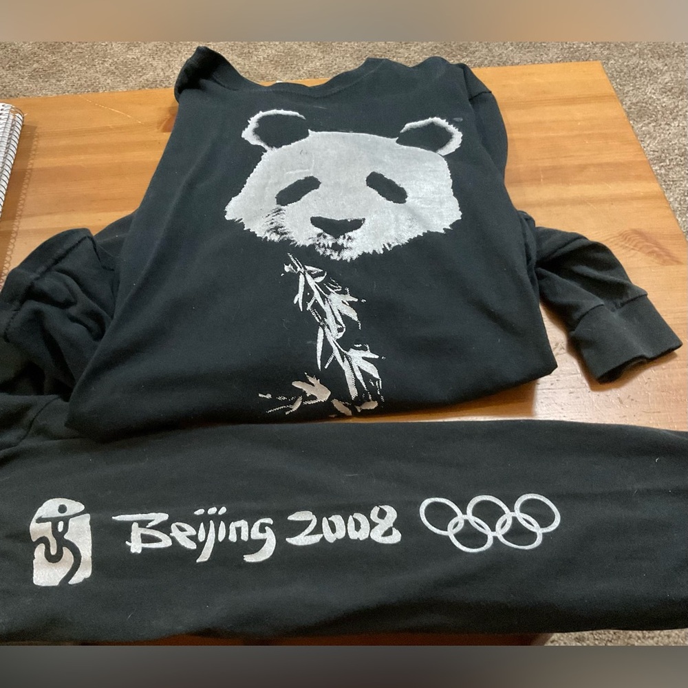 Xp Apparel: 2008 Beijing Olympic long sleeve unisex crew neck  panda tee shirts